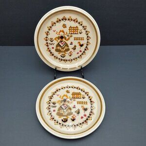 Mikasa Country Store Olde Homestead Salad Dessert Plates Country Girl Plates